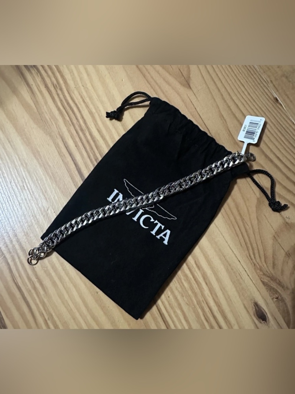 New! INVICTA Stainless Steel Chain Link Bracelet. 8.5 Inches. UNISEX